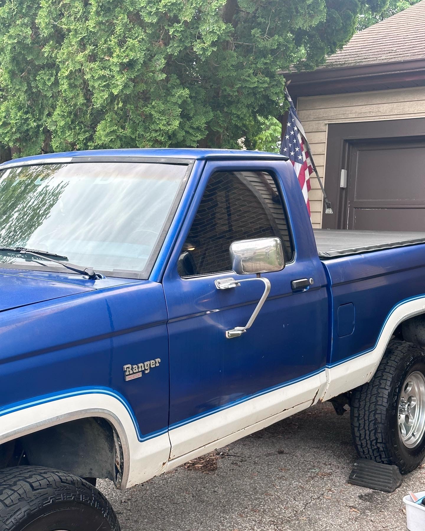 blue Pick Up Truck with tint