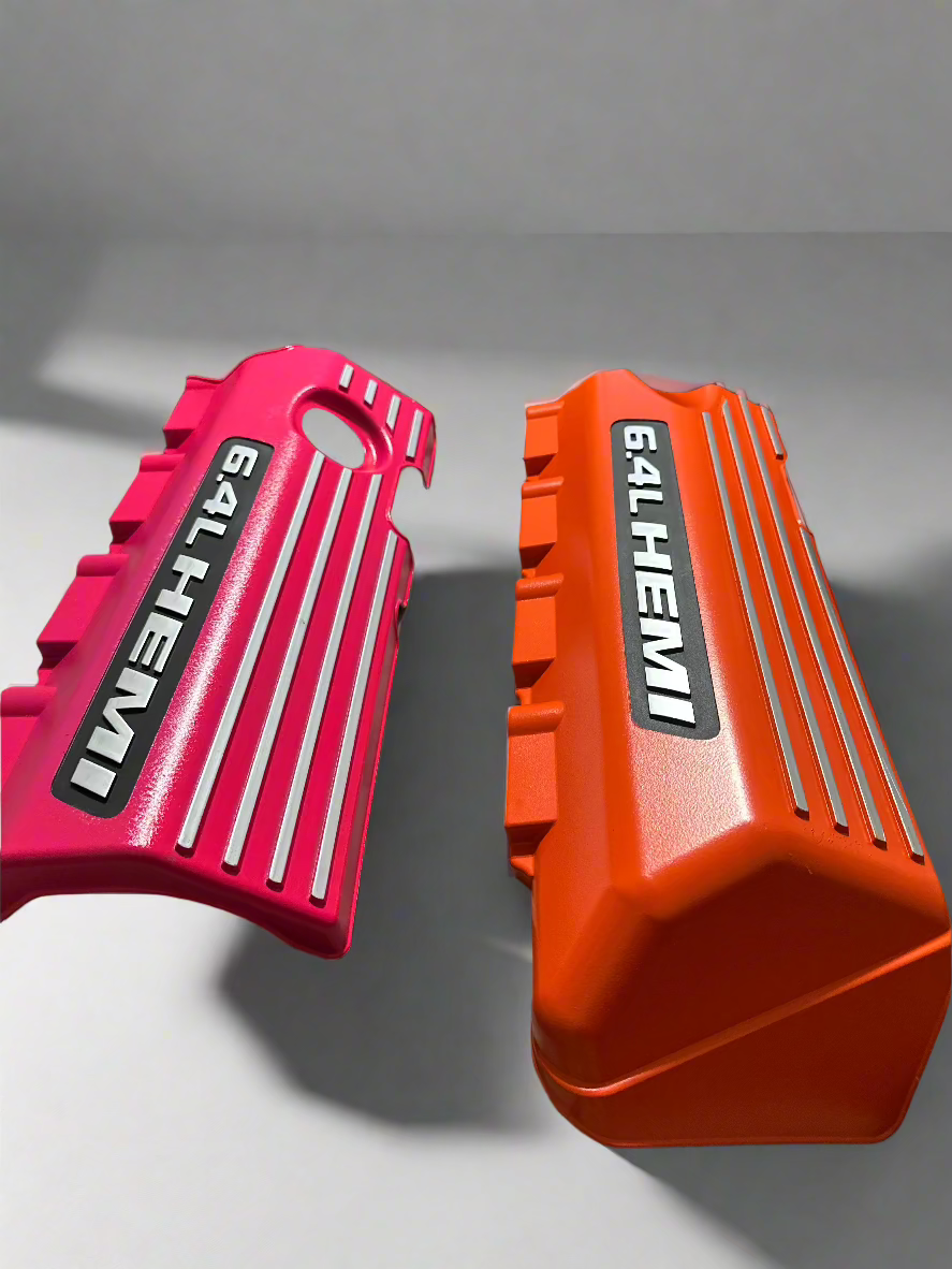Pink and Orange Engine covers